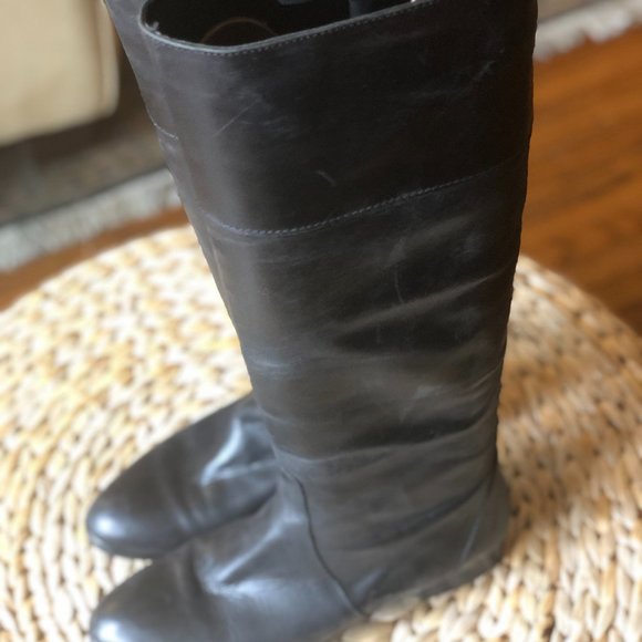J. Crew black leather riding boots - Picture 1 of 3
